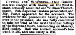 Brisbane Courier 7 Nov 1885 Osie Gunderson