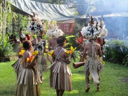 PNG dancers, Alotau author photo