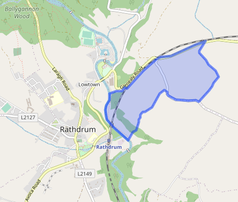 Map townland Glasnarget South Wicklow